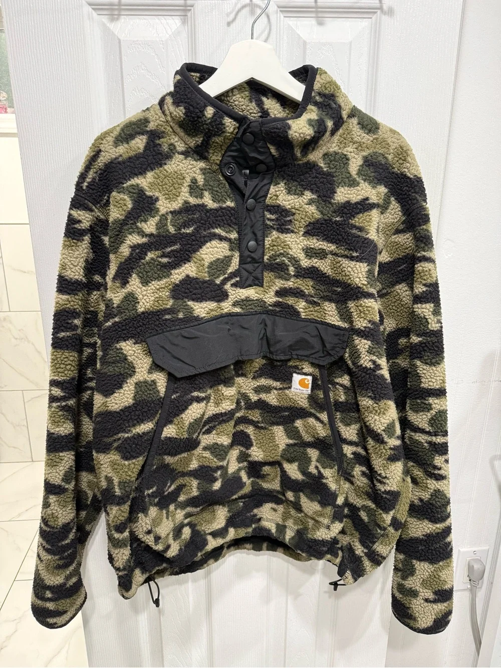 Carhartt Olive & Black Camo Sherpa Pullover